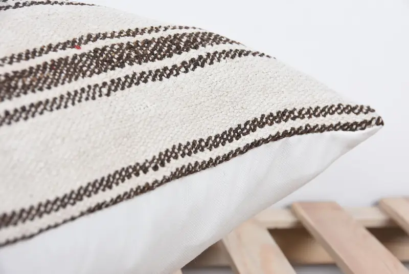 Vintage Kilim Pillow, Luxury Pillow, Morroccon Kilim Cushion Pillow, 20x20 Beige Pillow, Kilim Cushion Sham, Cushion Case, Kilim Pillow - 7