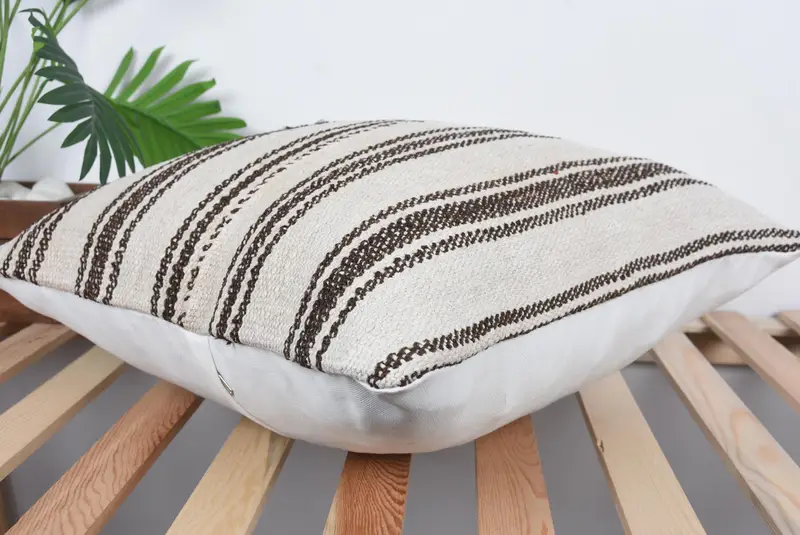 Vintage Kilim Pillow, Luxury Pillow, Morroccon Kilim Cushion Pillow, 20x20 Beige Pillow, Kilim Cushion Sham, Cushion Case, Kilim Pillow - 6