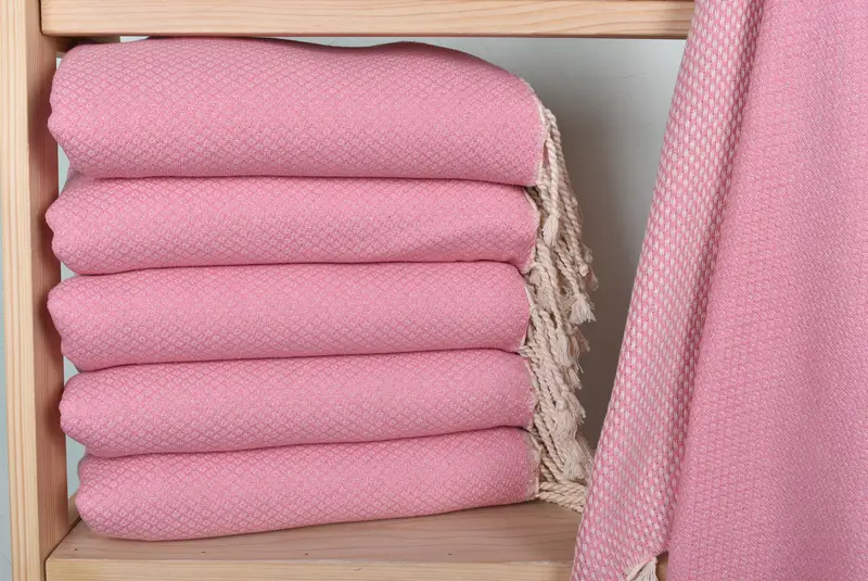 Bridesmaid Gifts Personalized, Fouta towel, Hammam Towel USA, Housewarming Gift, Peshtemal Towel, Custom Bath Towel, 64x38 Cotton Geometric Towel - 2