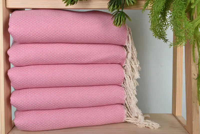 Bridesmaid Gifts Personalized, Fouta towel, Hammam Towel USA, Housewarming Gift, Peshtemal Towel, Custom Bath Towel, 64x38 Cotton Geometric Towel - 1