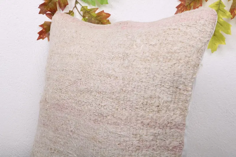 Cushion, Comfy Throw Cushion Case, Antique Pillows, 18x18 White Cushion Cover, Floor Pillow, Ethnical Kilim Rug Pillow, Turkish Kilim Pillow - 5