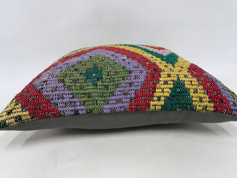 Ethnical Kilim Rug Pillow, Kilim Pillow, 24x24 Red Pillow Sham, Boho Pillow Sham Cover, Cushion Cover, Turkish Rugs Pillow Cover - 5