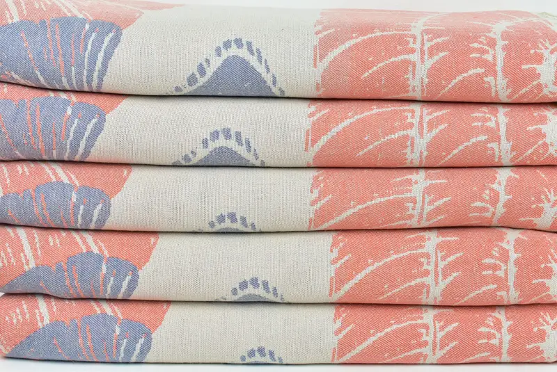 Boho Throw Blankets, Turkish Blanket, Decorative Blanket, Extra Large Tablecloth, 92x80 Cotton Underwater Animals Design Towel, Engagement Gift - 4