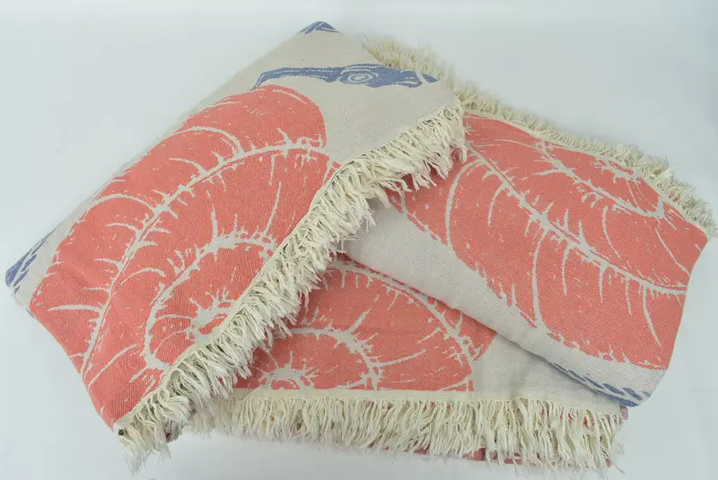 Boho Throw Blankets, Turkish Blanket, Decorative Blanket, Extra Large Tablecloth, 92x80 Cotton Underwater Animals Design Towel, Engagement Gift - 8