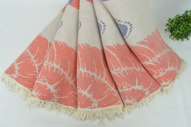 Boho Throw Blankets, Turkish Blanket, Decorative Blanket, Extra Large Tablecloth, 92x80 Cotton Underwater Animals Design Towel, Engagement Gift - 6