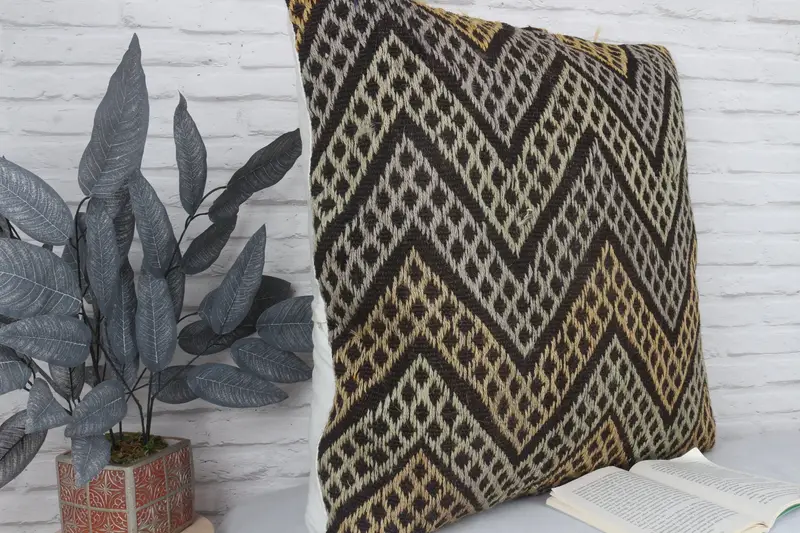 Christmas Pillow, Interior Designer Pillow, Pillow Sham, Throw Kilim Pillow, 28x28 Beige Pillow Case, Antique Pillows, Vintage Pillow Cover - 3