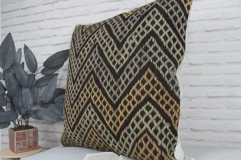 Christmas Pillow, Interior Designer Pillow, Pillow Sham, Throw Kilim Pillow, 28x28 Beige Pillow Case, Antique Pillows, Vintage Pillow Cover - 4