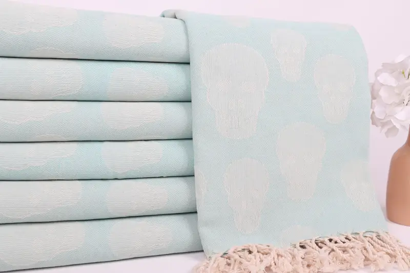 Spa Gift, Bachelorette Party Gifts Bridesmaids, Monogrammed Beach Towel, 68x36 Cotton Skull Patterned Towel, Luxury Beach Towel, Custom Wedding Gift - 3