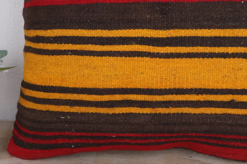 Kilim Pillow Cover, Bed Pillow Case, 20x20 Red Cushion Cover, Oriental Pillow Case, Turkish Kilim Pillow, Interior Designer Pillow, Cushion Case - 3