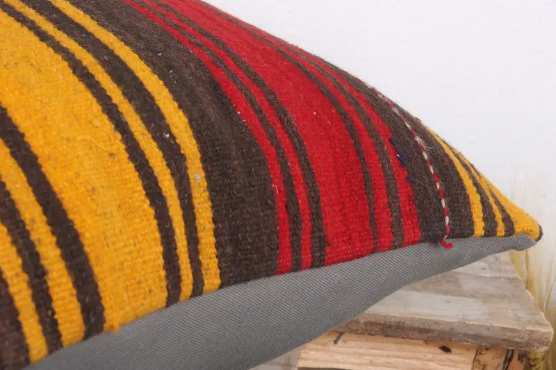 Kilim Pillow Cover, Bed Pillow Case, 20x20 Red Cushion Cover, Oriental Pillow Case, Turkish Kilim Pillow, Interior Designer Pillow, Cushion Case - 6