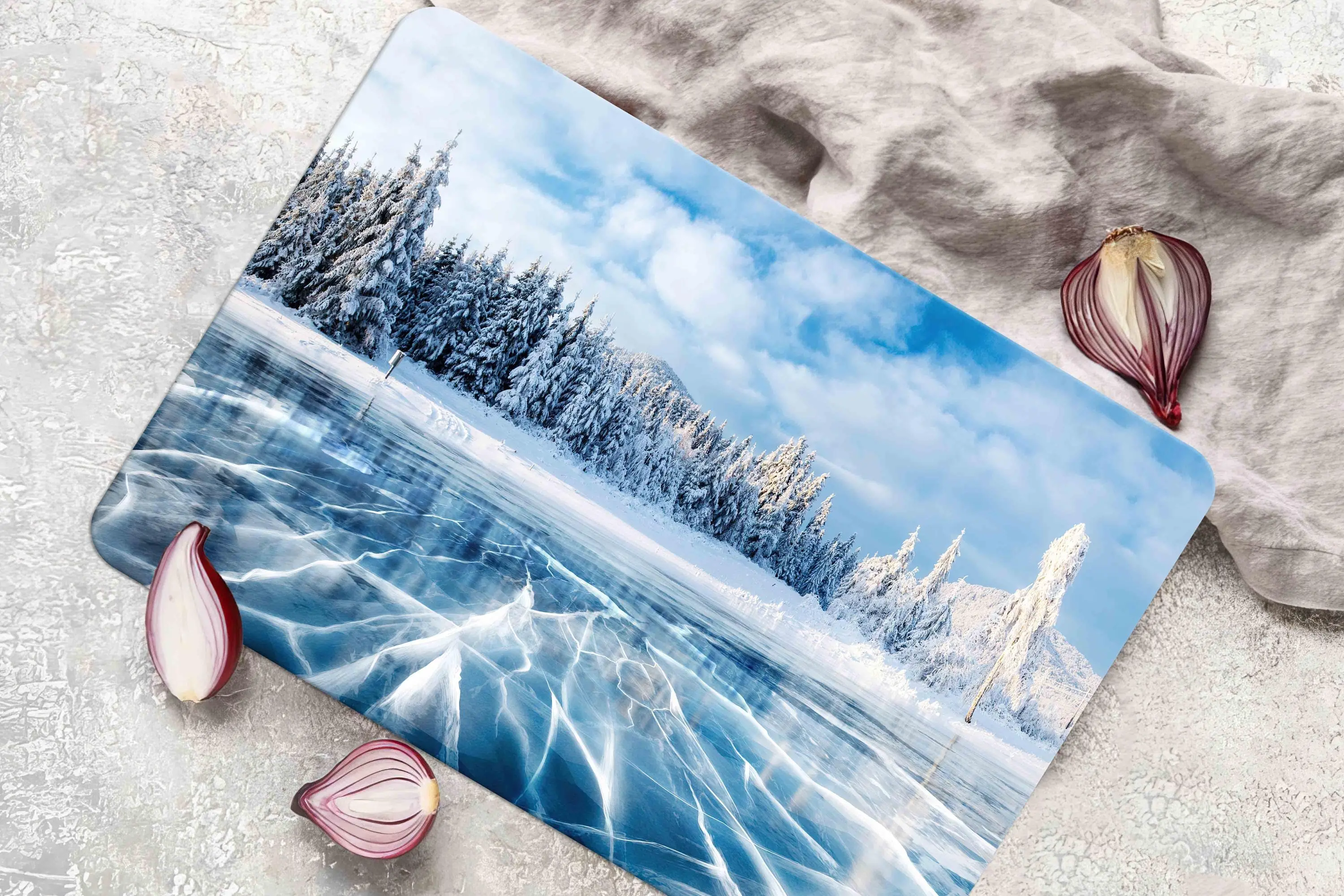 Forest View Glass Cutting Board, Tempered, Anti-Slip, Kitchen Essential - 1