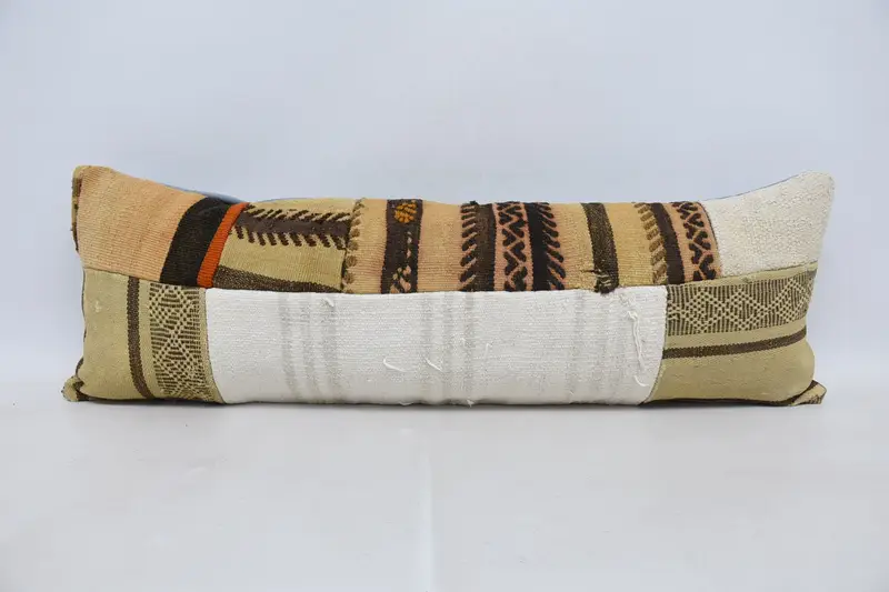 Vintage Kilim Pillow, Pillow Sham, 12x36 White Pillow Sham, Handwoven Pillow Cover Cushion Cover, Home Decor Pillow, Vintage Pillow - 1