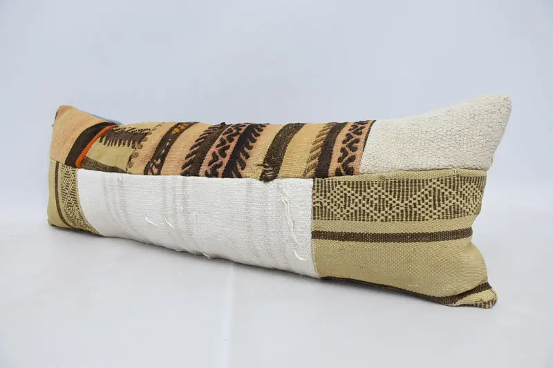 Vintage Kilim Pillow, Pillow Sham, 12x36 White Pillow Sham, Handwoven Pillow Cover Cushion Cover, Home Decor Pillow, Vintage Pillow - 4