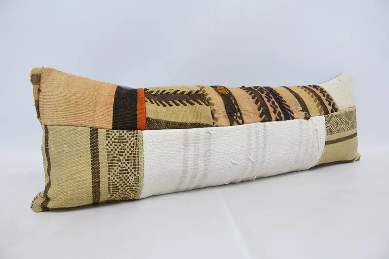 Vintage Kilim Pillow, Pillow Sham, 12x36 White Pillow Sham, Handwoven Pillow Cover Cushion Cover, Home Decor Pillow, Vintage Pillow - 3