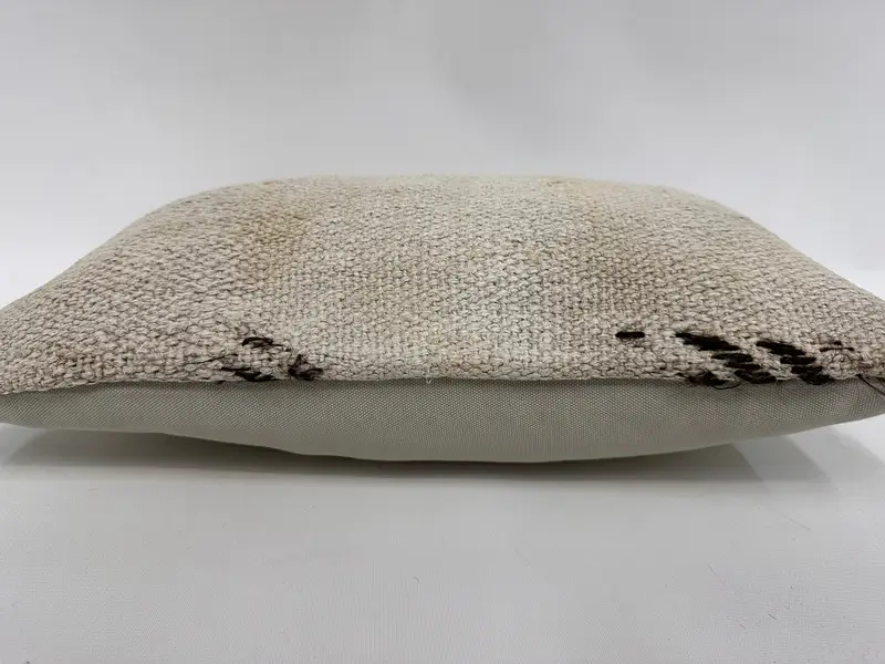 Handmade Kilim Cushion, Bench Cushion Cover, 12x20 White Pillow, Turkish Kilim Pillow, Cushion Case, Interior Designer Pillow - 5