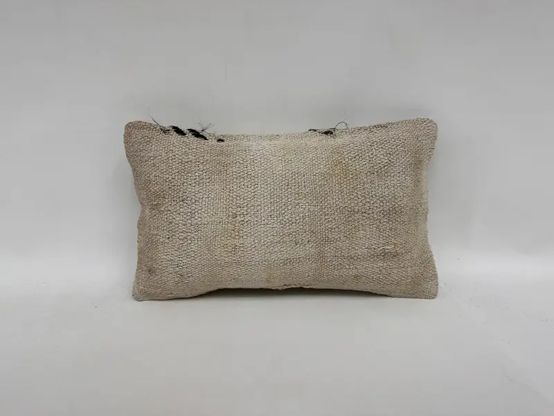 Handmade Kilim Cushion, Bench Cushion Cover, 12x20 White Pillow, Turkish Kilim Pillow, Cushion Case, Interior Designer Pillow - 1