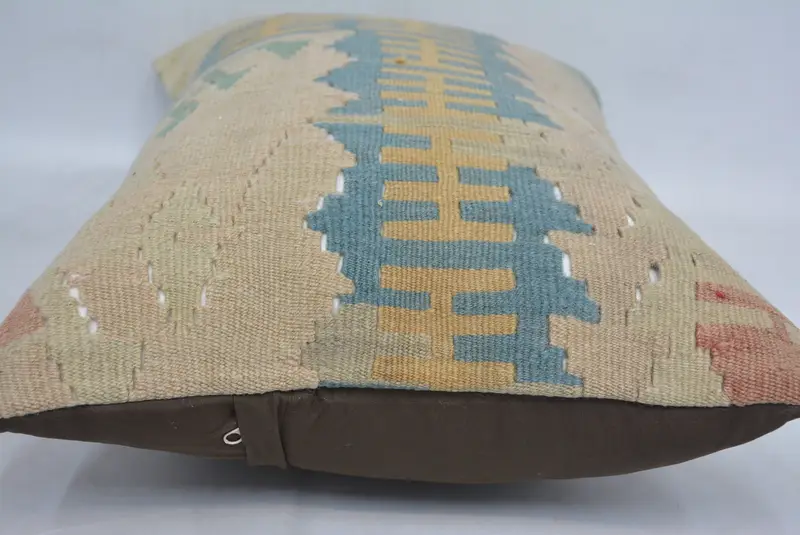 Wholesale Cushion Cover, Turkish Pillow, Chair Pillow Sham, Antique Pillows, Pillow Sham, Pastel Cushion Case, Kilim Pillow, 16x24 Beige Pillow - 5
