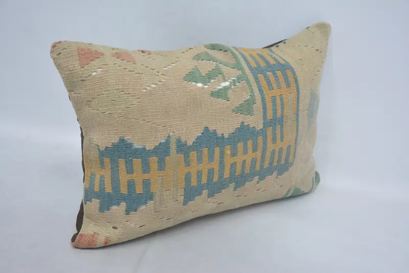Wholesale Cushion Cover, Turkish Pillow, Chair Pillow Sham, Antique Pillows, Pillow Sham, Pastel Cushion Case, Kilim Pillow, 16x24 Beige Pillow - 3