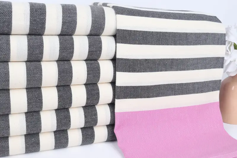 Bachelorette Gifts, Quick-dry peshtemal, Memorial Gift, 70x40 Cotton Striped Fringeless Towel, Gift For Her, Travel Towel, Beach Size Towel - 2