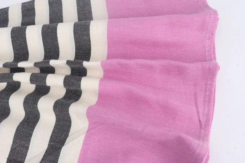 Bachelorette Gifts, Quick-dry peshtemal, Memorial Gift, 70x40 Cotton Striped Fringeless Towel, Gift For Her, Travel Towel, Beach Size Towel - 8