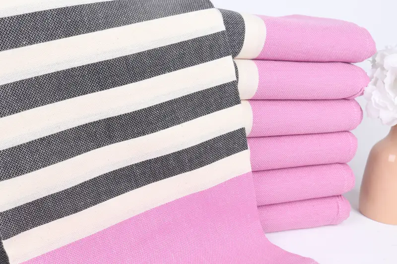 Bachelorette Gifts, Quick-dry peshtemal, Memorial Gift, 70x40 Cotton Striped Fringeless Towel, Gift For Her, Travel Towel, Beach Size Towel - 1