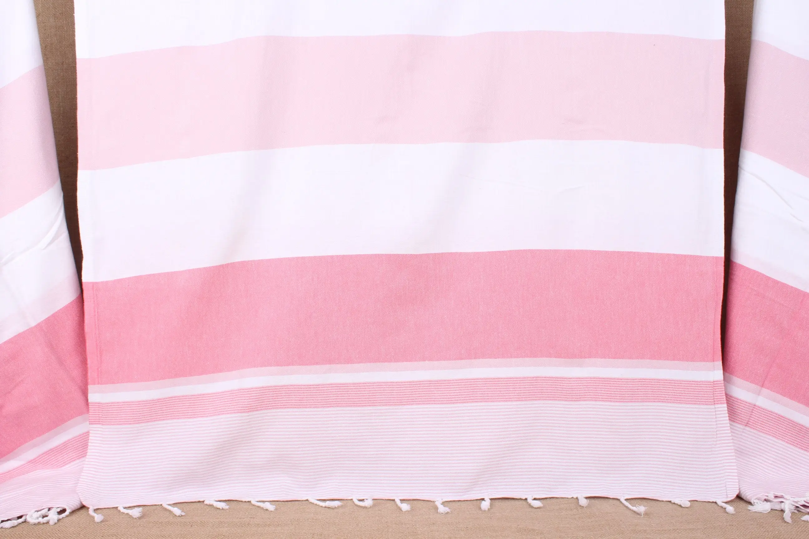 Personalized Pink-Fuchsia Striped Towel, Organic Cotton, 40x67 Inches - 1