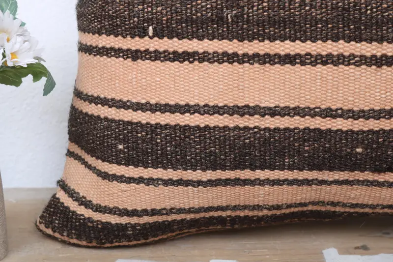 Turkish Kilim Pillow, Pillow, Tapestry Pillow Cover, Home Decor Pillow, Interior Designer Pillow, Muted Cushion Case, 20x20 Brown Cushion Cover - 3