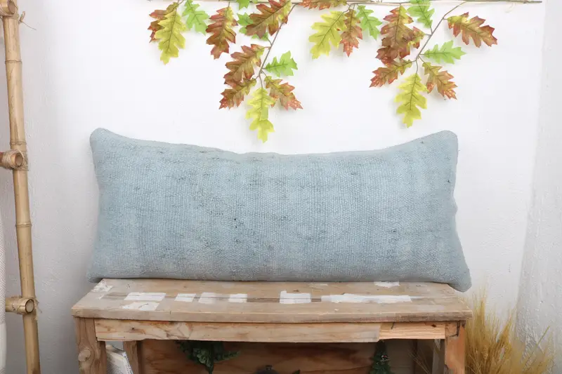 Gift Pillow, Cushion, 16x36 Blue Cushion Case, Home Decor Pillow, Vintage Pillow, Rustic Pillow Sham, Ethnic Pillow Cover Cushion Cover - 1