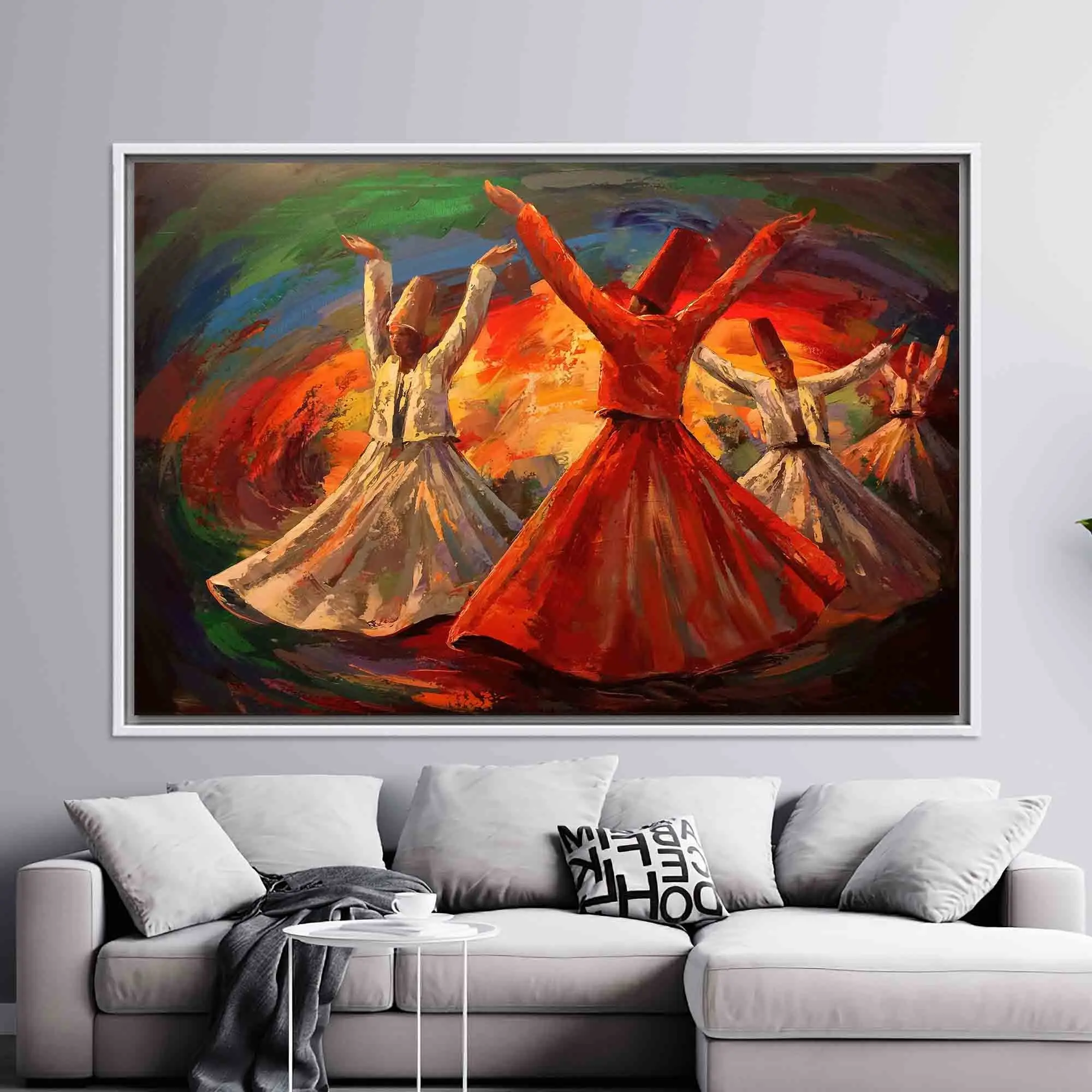 Enchanted Whirling Dervish Abstract Oil Print Canvas - 1