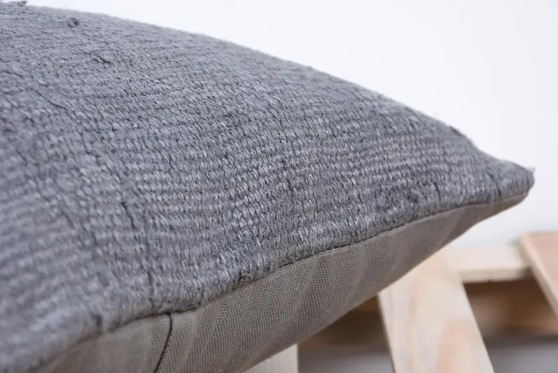 Pillow for Sofa, Vintage Kilim Throw Pillow, Knitted Cushion Cover, Pillow Cover, Vintage Kilim Pillow, 16x16 Gray Pillow Cover - 7