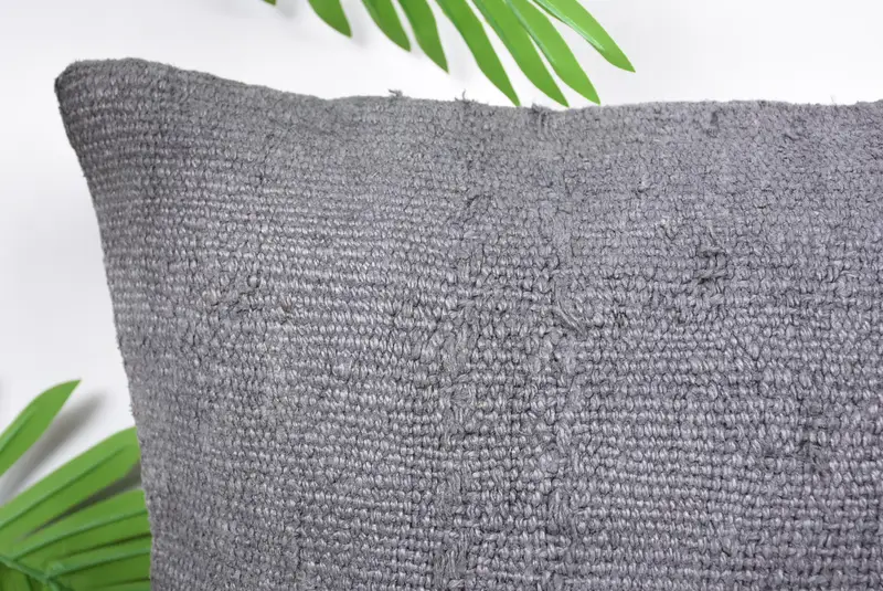 Pillow for Sofa, Vintage Kilim Throw Pillow, Knitted Cushion Cover, Pillow Cover, Vintage Kilim Pillow, 16x16 Gray Pillow Cover - 2
