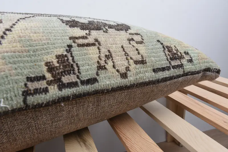 Bright Pillow, Cushion Cover, Boho Pillow Sham Cover, 16x48 Beige Cushion Cover, Handmade Kilim Cushion, Home Decor Pillow, Anatolian Cushion - 7