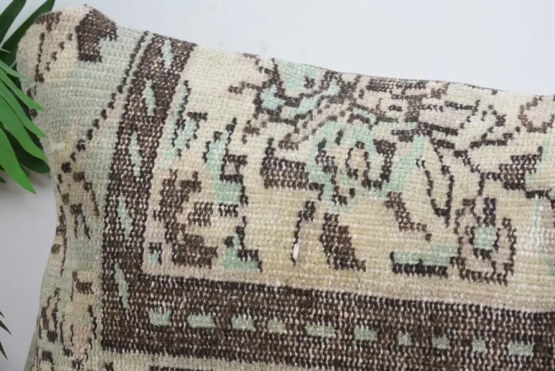 Bright Pillow, Cushion Cover, Boho Pillow Sham Cover, 16x48 Beige Cushion Cover, Handmade Kilim Cushion, Home Decor Pillow, Anatolian Cushion - 2
