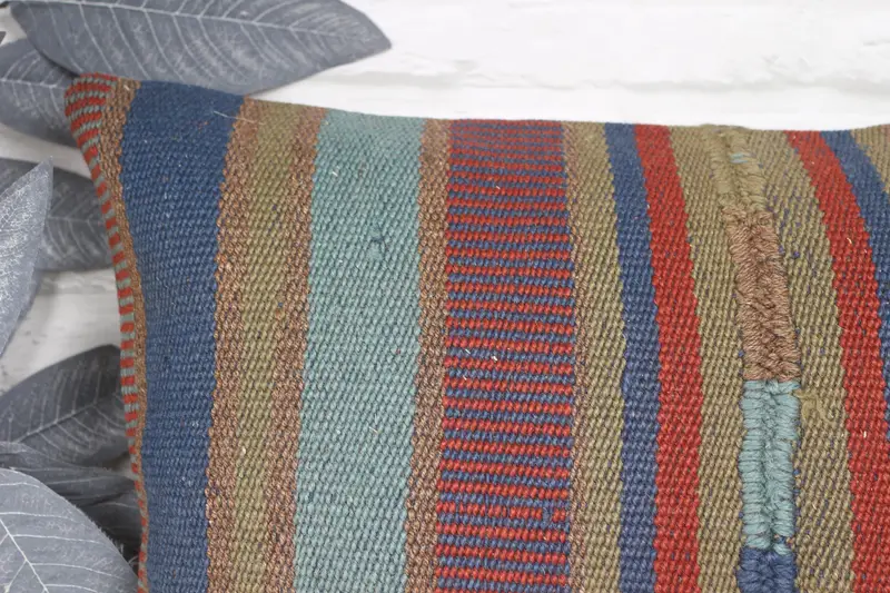 Handmade Kilim Cushion, 16x24 Green Cushion Case, Kilim Pillow, Cushion, Kilim Cushion Sham, Vintage Kilim Pillow Cushion Cover - 2