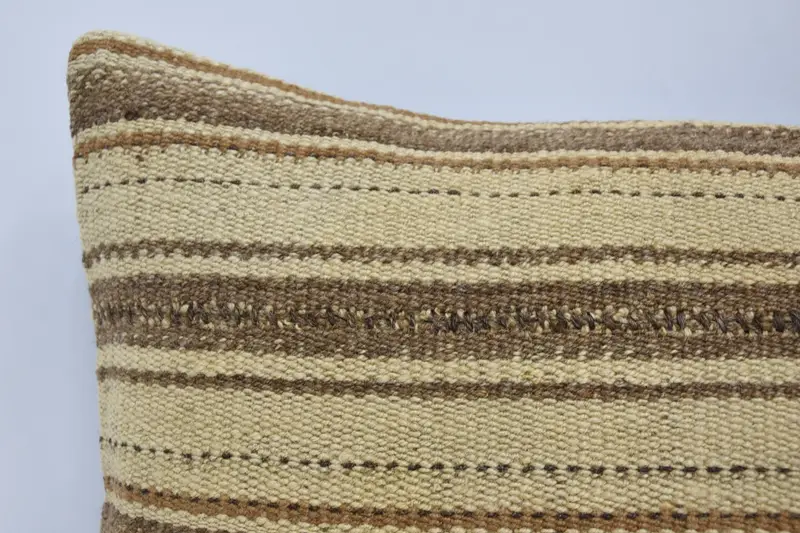 Cushion Cover, Kilim Pillow Cover, Kilim Cushion Sham, 16x36 Beige Pillow, Interior Designer Pillow, Authentic Pillow Case - 2