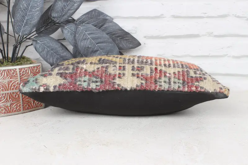Pillow Cover, Boho Pillow Sham Cover, Boho Chic Cushion Cover, One Of A Kind Pillow Sham, 8x16 Red Pillow Case, Pillow for Couch, Home Decor Pillow - 5