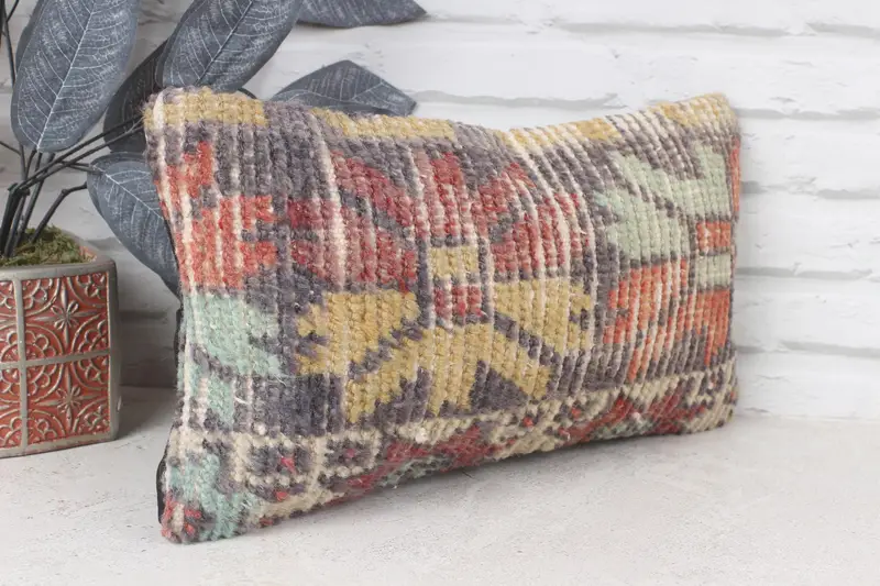 Pillow Cover, Boho Pillow Sham Cover, Boho Chic Cushion Cover, One Of A Kind Pillow Sham, 8x16 Red Pillow Case, Pillow for Couch, Home Decor Pillow - 3