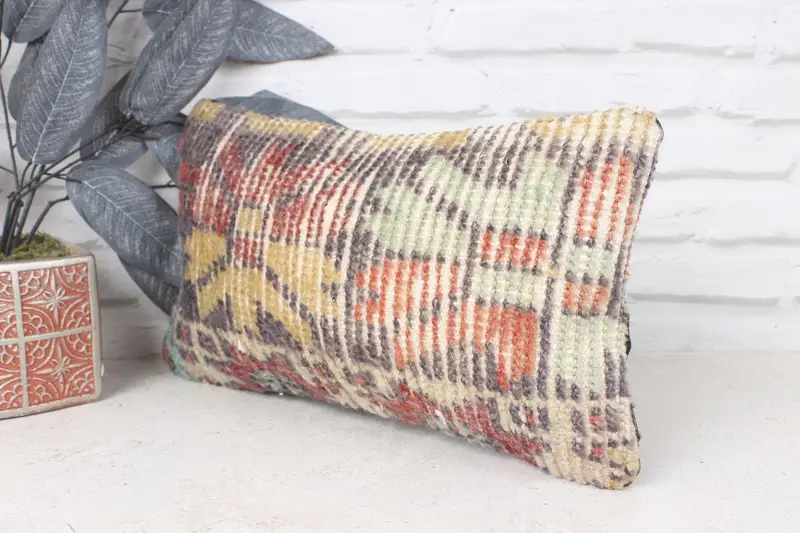 Pillow Cover, Boho Pillow Sham Cover, Boho Chic Cushion Cover, One Of A Kind Pillow Sham, 8x16 Red Pillow Case, Pillow for Couch, Home Decor Pillow - 4