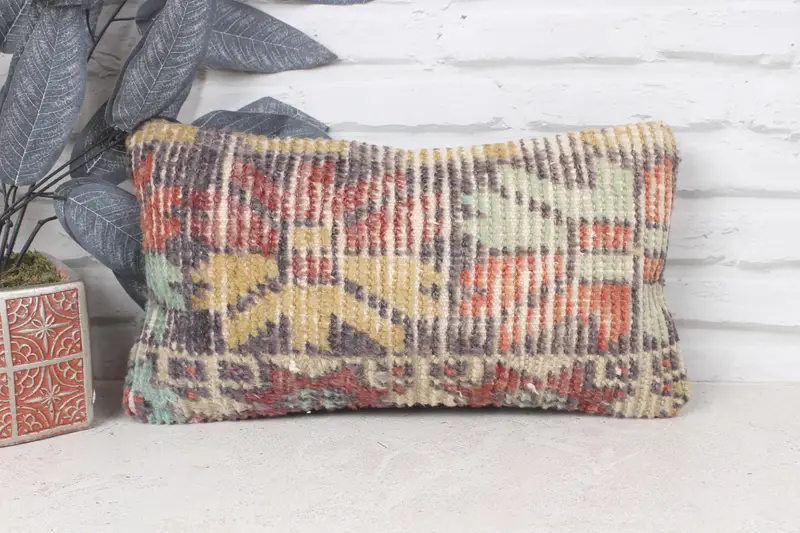 Pillow Cover, Boho Pillow Sham Cover, Boho Chic Cushion Cover, One Of A Kind Pillow Sham, 8x16 Red Pillow Case, Pillow for Couch, Home Decor Pillow - 1