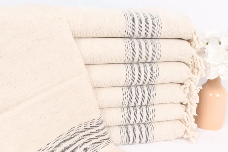 Custom Hand Towel, 36x18 Linen Striped Towel, Wedding Gifts Towel, Gift For Him, Small Bath Towels, Turkish Towel Hand Towel, Handmade Gift - 1
