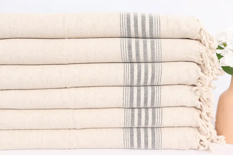 Custom Hand Towel, 36x18 Linen Striped Towel, Wedding Gifts Towel, Gift For Him, Small Bath Towels, Turkish Towel Hand Towel, Handmade Gift - 3