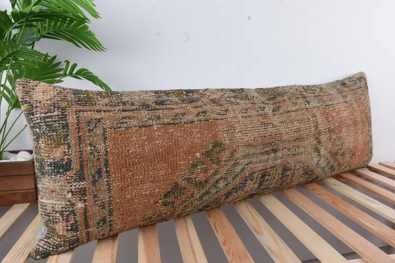 Home Decor Pillow, Boho Pillow Sham Cover, Crochet Pattern Pillow Sham, Pillow Sham, 16x48 Red Pillow, Interior Designer Pillow - 4