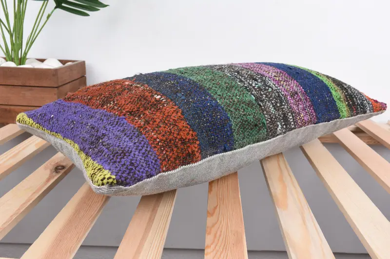 Vintage -Kissen, benutzerdefiniertes Kissen, 12x24 Grüne Kissenschein, Kissenschein, Bohemian Kissen Kissenabdeckung, Kissen für Sofa, Vintage -Kilim -Kissen Kissen - 6