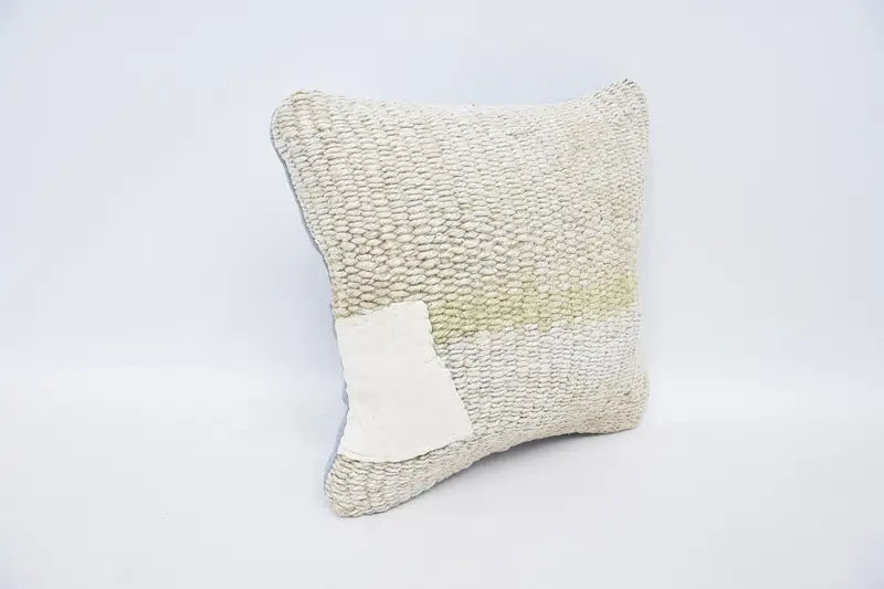 12x12 White Pillow, Pillow Cover, Throw Kilim Pillow, Ethnical Kilim Rug Pillow, Couch Pillow Case, Kilim Pillow, Hippie Throw Cushion - 3