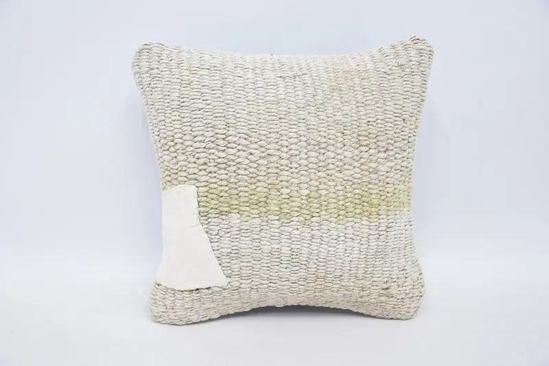 12x12 White Pillow, Pillow Cover, Throw Kilim Pillow, Ethnical Kilim Rug Pillow, Couch Pillow Case, Kilim Pillow, Hippie Throw Cushion - 1