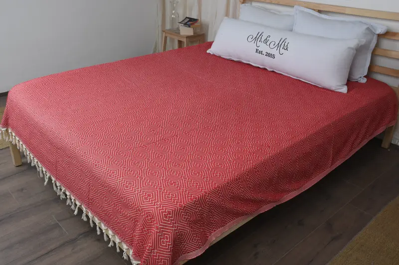 Cotton Bedspread, Personalized Blanket, Turkish Blanket, Decorative Blanket, Beach Theme Bachelorette Party, 92x80 Cotton Diamond Towel - 8