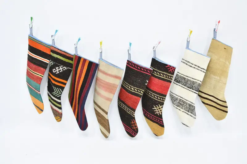 8-Inch Christmas Ornaments Pattern Stocking, Festive Holiday Decoration