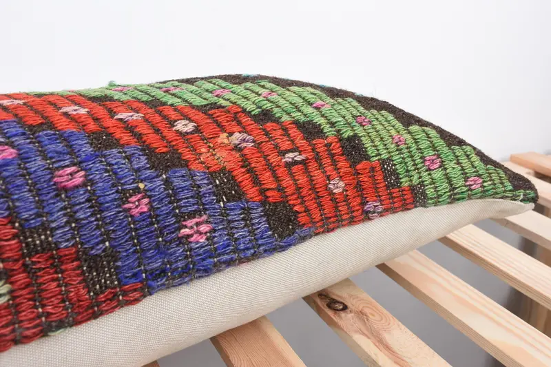 12x36 Green Cushion Case, Authentic Pillow Case, Cushion Case, Antique Pillows, Wool Kilim Pillow Pillow, Boho Pillow Sham Cover, Home Decor Pillow - 7