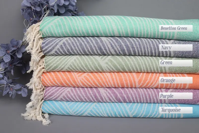 Wedding Gift Monogram Cotton Towel, Striped Design, 40x67 Inches