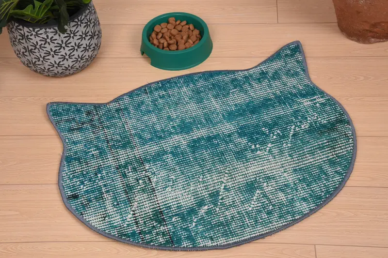 Bohemian Green Wool Round Placemat, Traditional Pattern Placemat